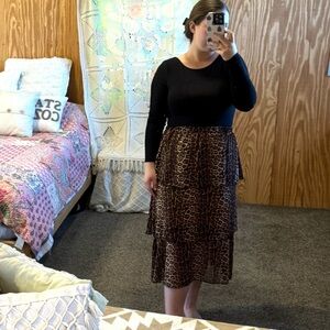 Adorable Leopard Print layered skirt